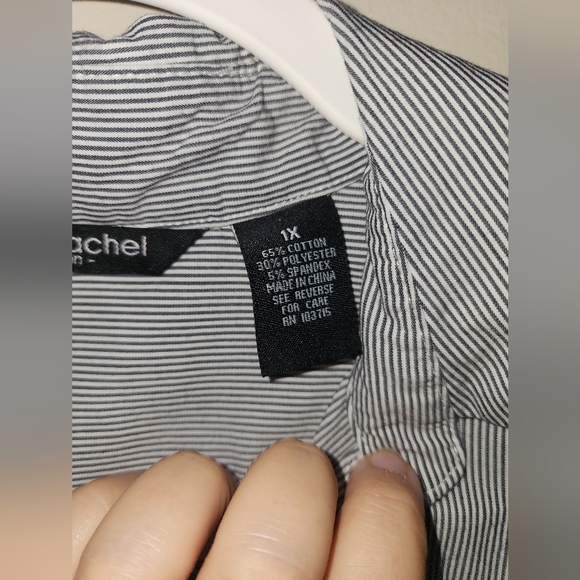 Zac & Rachel Stripe button up collared blouse - Picture 3 of 3